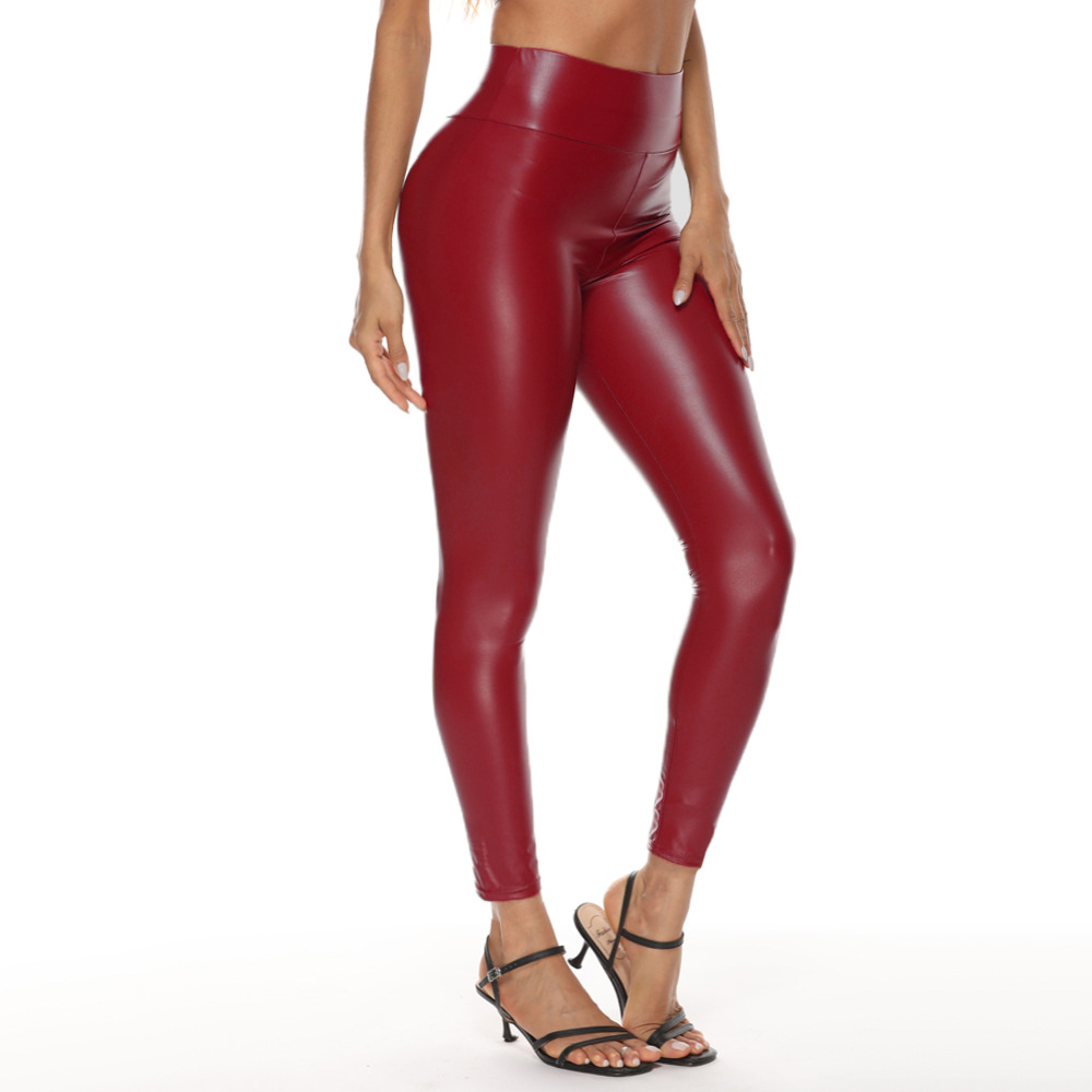 High-waisted Leather Pants-SavanaZon