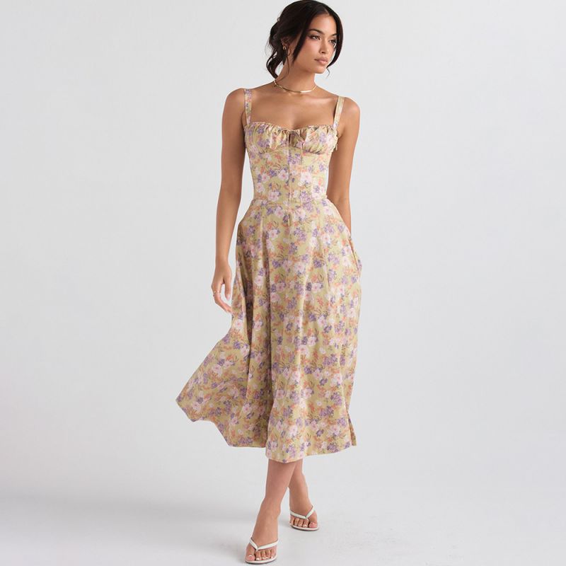 Women Casual Sleeveless Floral Dress-SavanaZon