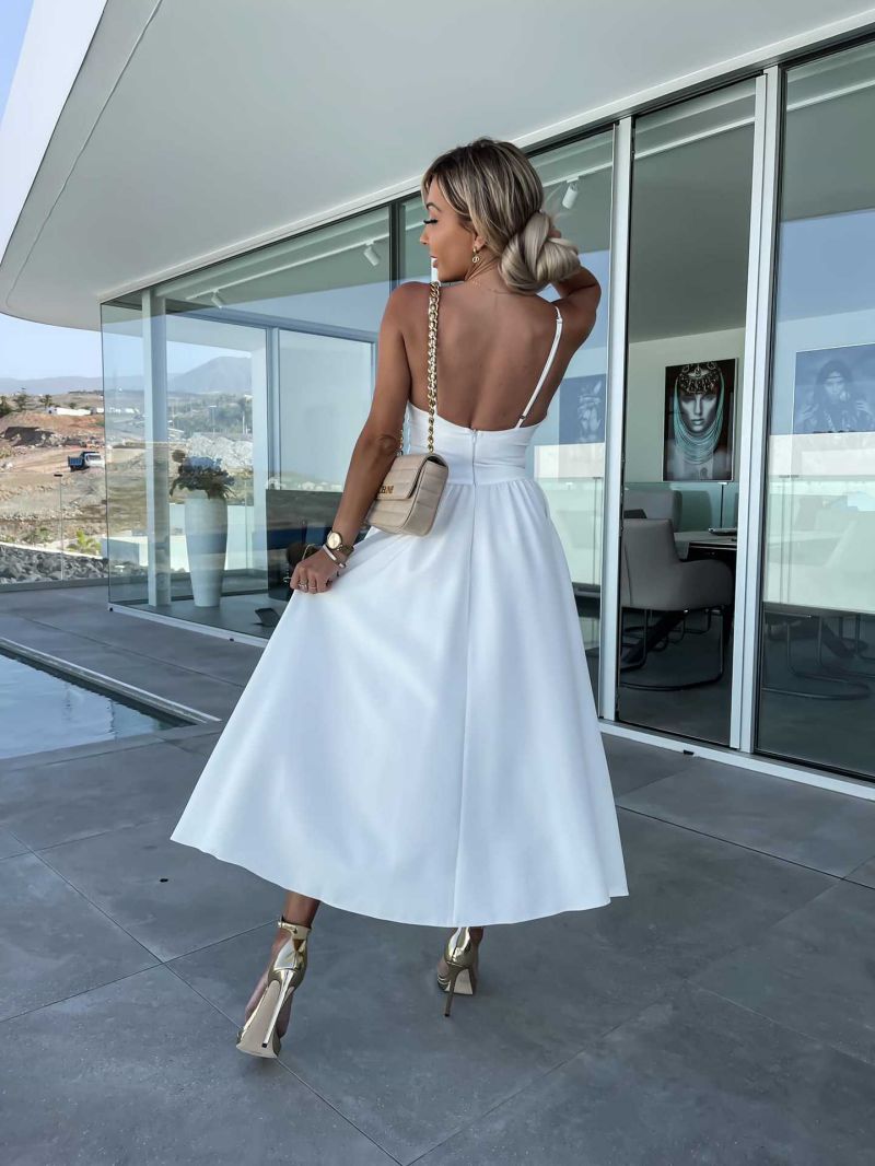 Elegant Crossed High-waisted Dress- SavanaZon