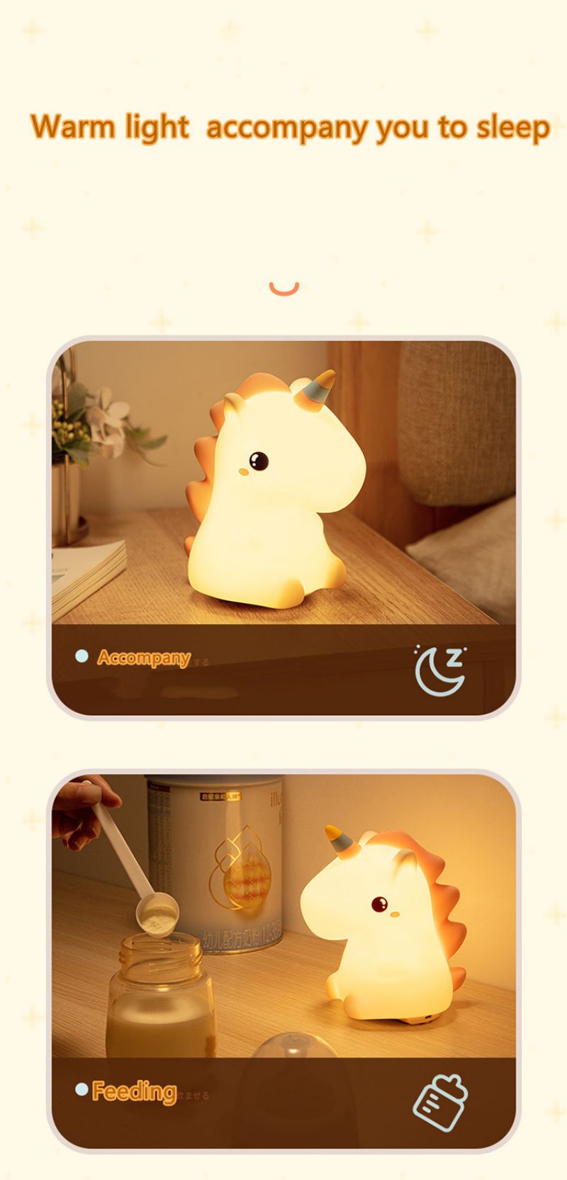 LED Cartoon Unicorn Night Light