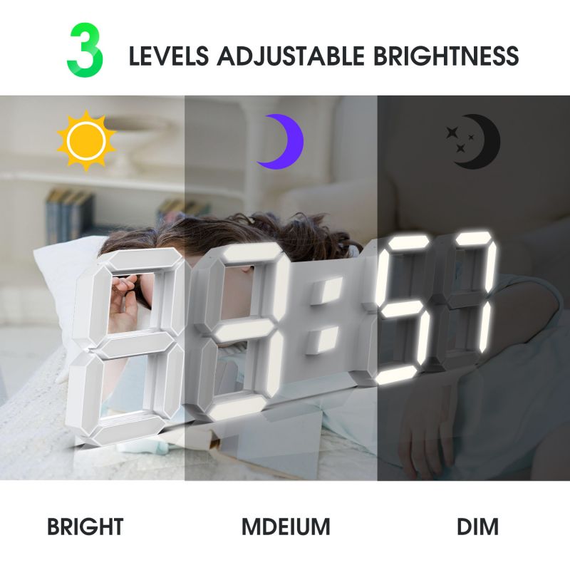 LED Wall Clock with Remote Control