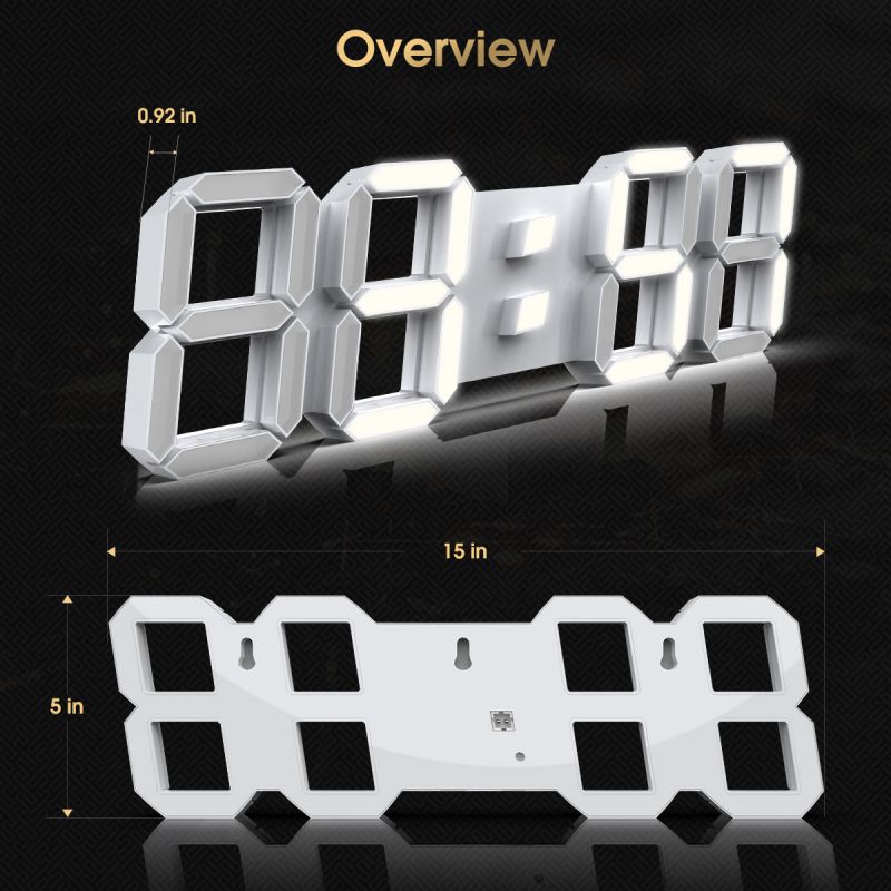 LED Wall Clock with Remote Control