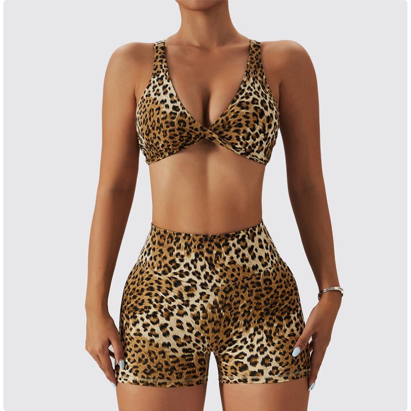 Leopard Print Nude Yoga Suit 119152 Leopard Print Nude Yoga Suit