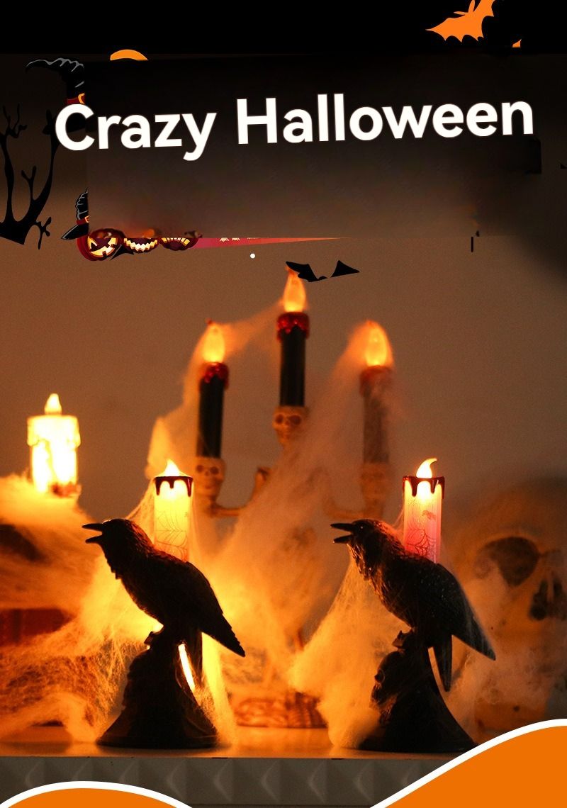 Dare to light up your Halloween with our Crow Candle Stick Light! This unique centerpiece features a creepy crow perched on a candle stick, adding a touch of spooky sophistication to your decor. Enhance the eerie ambiance and thrill your guests with this bold addition. Order now!