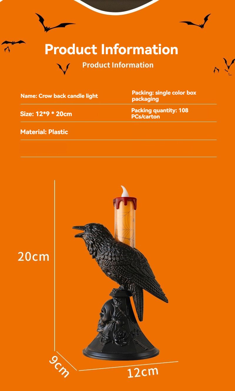 Dare to light up your Halloween with our Crow Candle Stick Light! This unique centerpiece features a creepy crow perched on a candle stick, adding a touch of spooky sophistication to your decor. Enhance the eerie ambiance and thrill your guests with this bold addition. Order now!