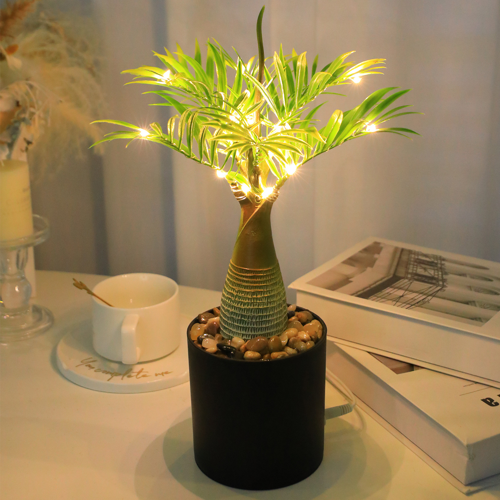 Lampe LED imitation plante vue principale